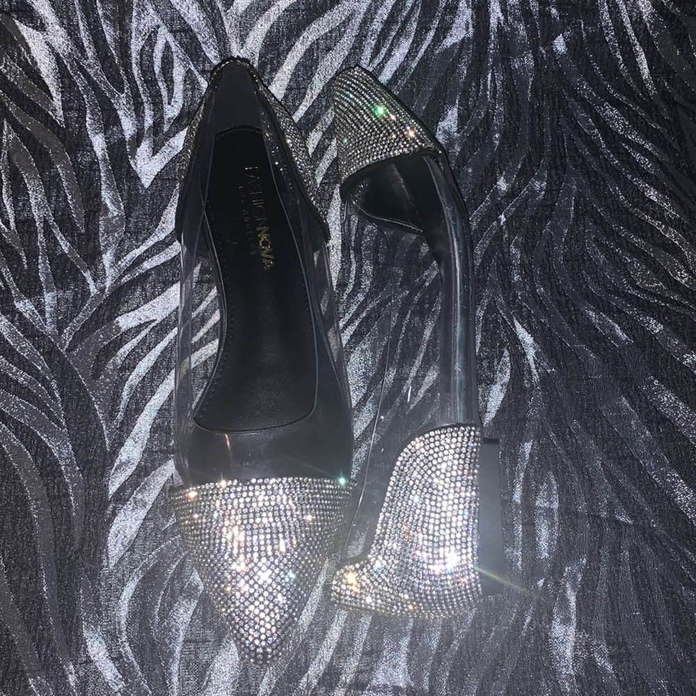 Clear Rhinestone Pointed Toe Flats - Picture 7 of 7